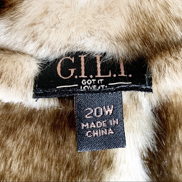 G.I.L.I. Faux Suede Faux Fur Fawn Open Front Vest - Picture 4 of 8
